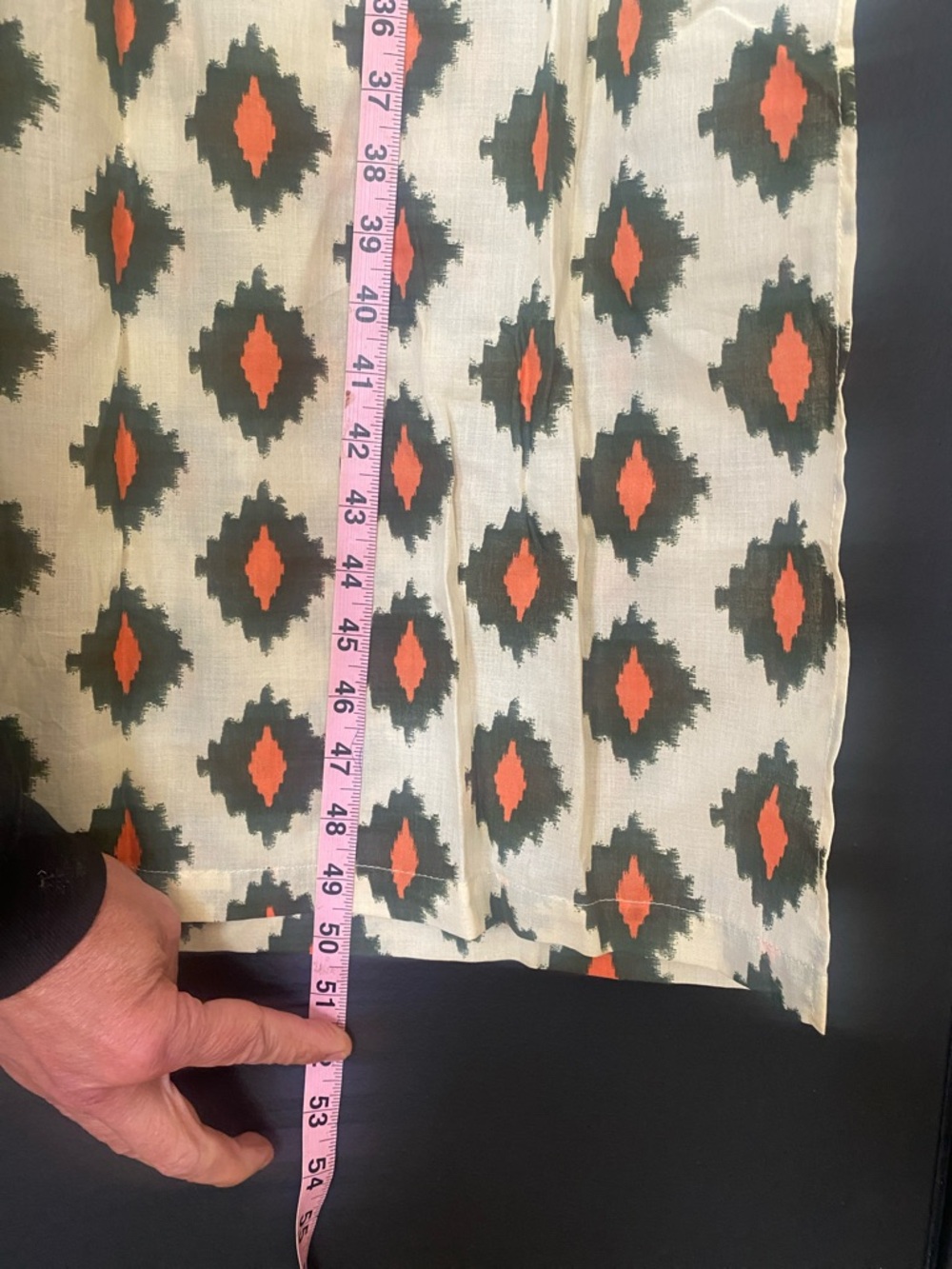 Zara Cream Maxi Shirt Dress with Orange and Gray Geometric Print - Picture 5 of 5